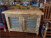 Custom Rustic Wood & Tin Cabinet