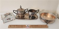 Lidded Trinket Dish, Sugar & Cream Dishes, etc..