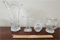 Glass Vase, Cross, Lidded Jar, Low Vase