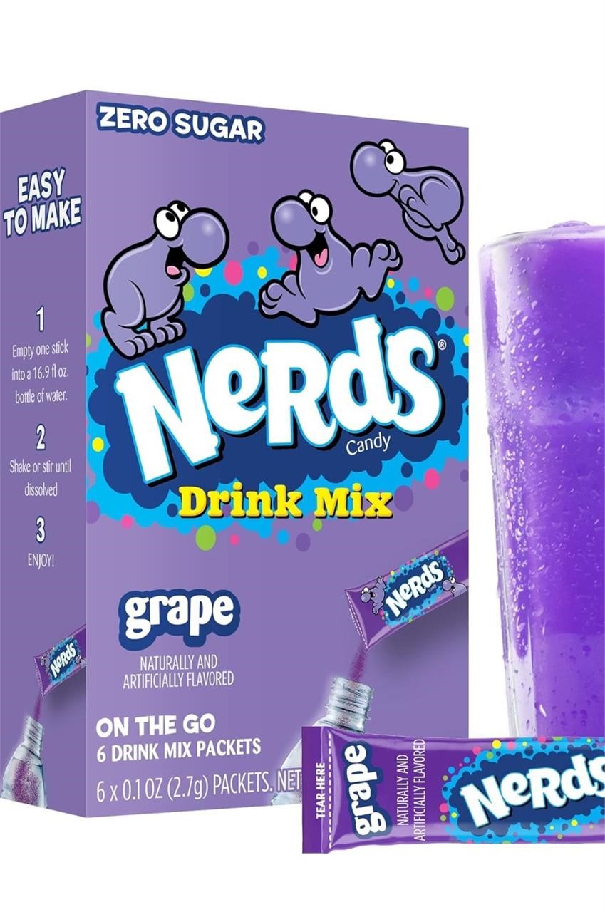 Nerds Candy Drink Mix Grape 10 Boxes