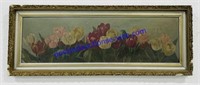 Ornately Framed Watercolor Flower Picture (34 x