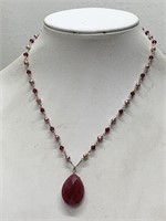 STERLING SILVER, PEARL & GEMSTONE NECKLACE