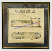 Haha Tonka Park Line Framed Picture (35 x 35)