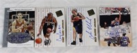 (4) AUTHENTIC AUTOGRAPHED BASKETBALL CARDS