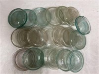 Assortment of Vintage Crown Clear Glass Jar Lids