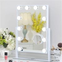 FENCHILIN Lighted Mirror 360Rotation(White)