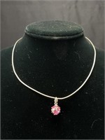 Sterling Silver Choker w Pendant