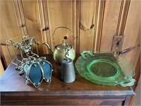 Collection of Brass and Depression Glass