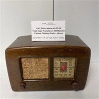 1942 Philco Tube-Type Wood Radio, Works!