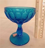 Vintage Fenton Thumb Print Blue Drinking Glass