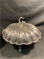 Vintage Silver Plated Clam Shell Bun Warmer