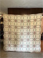 81" x 80" Wedding Rings Quilt - Stains on Back