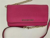 MK Pink Saffiano Leather Wallet Clutch Purse
