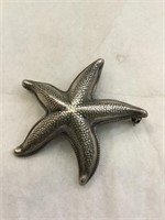 1 1/2" Beau Sterling Starfish Pin