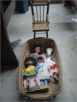 DOLLS AND BASKET