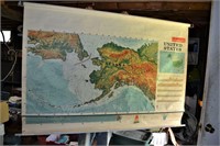 Old Roll Up Wall Hanging School maps