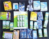 ASSORTED LIGHT BULBS DIFFERENT SIZES & WATTAGE LOT