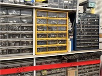 6 Bolt bins & everything on the shelves w/ them
