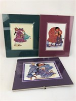 3 Southwest Navajo Prints in great modern frames.
