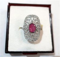 18ct white gold Ruby and Diamond ring