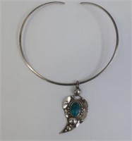 Sterling silver turquoise collar