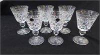 Six Kinver English crystal goblets 15.5cm H