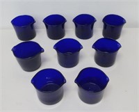 Eight Georgian cobalt blue glass rinsers