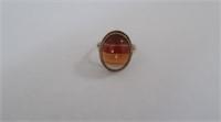 Antique 9ct gold banded agate ring