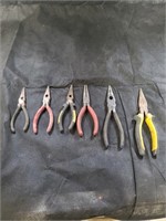 Assorted long nose pliers