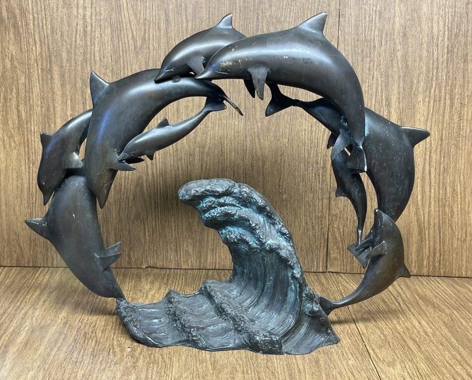 Bronze/Brass Dolphin Statue