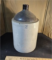 3 gallon brown & white crock jug