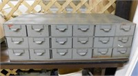 Lyon 18 drawer metal parts organizer, 34" x 17" x