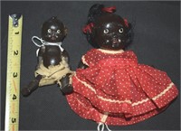 (2) Vintage Japan Bisque Black Baby Dolls