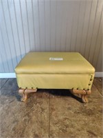 Yellow leather foot stool.