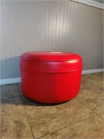 Red leather type foot stool.