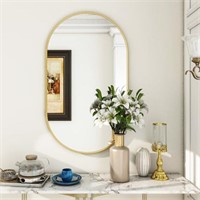 BEAUTYPEAK Wall Mounted Mirror, 17"x30" Oval