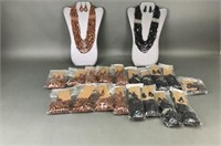 Black & Copper Multi-Strand Beaded Jewelry Sets