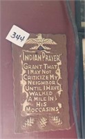 Vintage Indian Prayer Wall Plaque