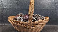 Centerpiece Basket with Pinecone Art