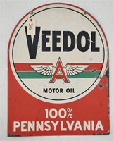 "Veedol" Double-Sided Metal Sign