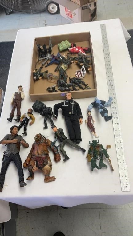 Collectable action figure toys.