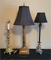 Lot of 3 Lamps Green