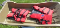 Sled and 2 life jackets