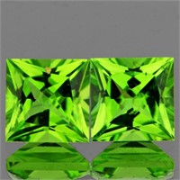 Natural  Princess Green Peridot Pair {Flawless-VVS