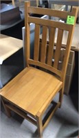 Heavy duty wooden chair light oak tall back