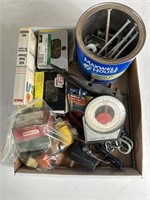 Various tools, hardware, and VCR head cleaner