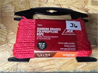 Diamond Braided Polypropylene Rope, 5/32"x75'