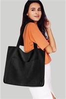Prite Corduroy Tote Bag for Women Large Shoulder
