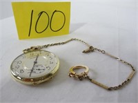HOWARD POCKET WATCH WITH FOB 17 JEWELS (WORKING)