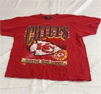Kansas City Chiefs, single stitch T-shirt, large